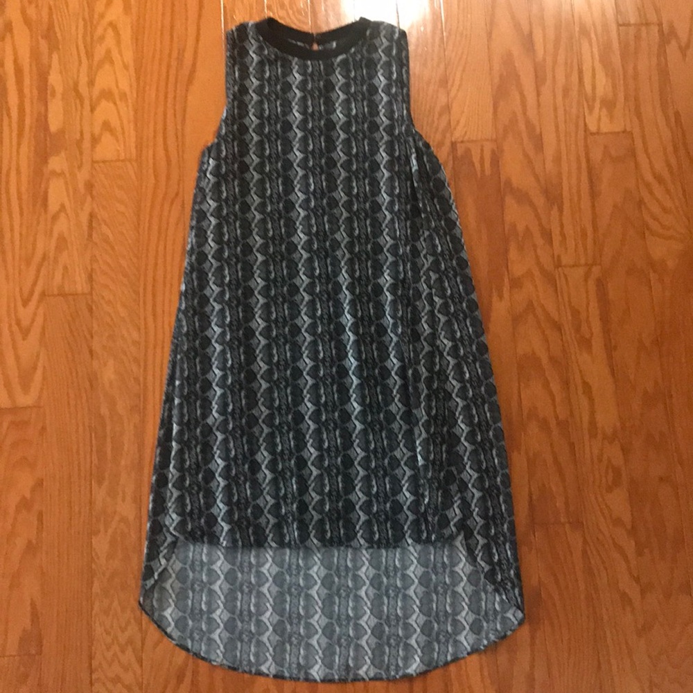 Rachel Roy Black & White High Low Snake Print Dress
